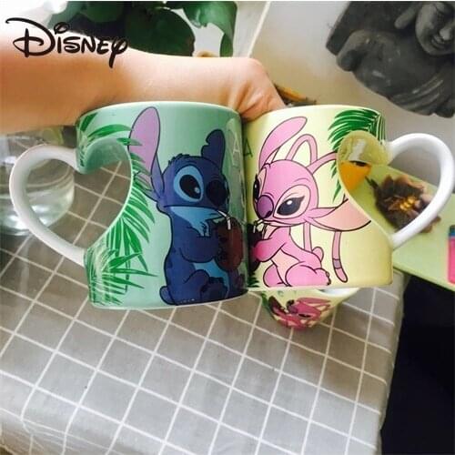Disney Mugs Stitch Stitch Couples Large Capacity Cartoon Ceramic Mugs Milk Mugs