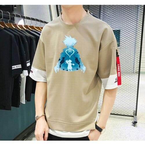Game Anime sora riku T-shirt Unisex Manga Streetwear T-shirt Casual Short Sleeve Teenagers Cartoon t shirt