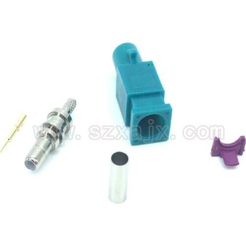 JX 5PCS Car antenna connector FAKRA-Z male long version Straight Crimp for RG316 RG174 cable RF Coaxial Connector Free shipping