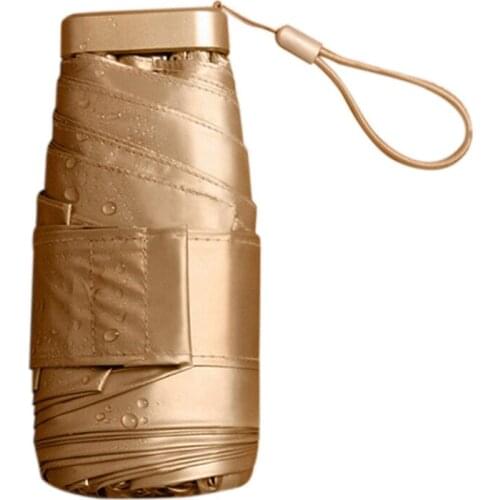 Palm Sun Protection and Uv Protection Compact Thumb Umbrella Sun Protection and Uv Protection Umbrella Gold + White