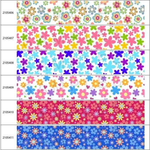 Eggs Flower Pattern Printed Grosgrain Ribbon Heat Transfer Tape 5Yards for DIY Handmade Material Headdress