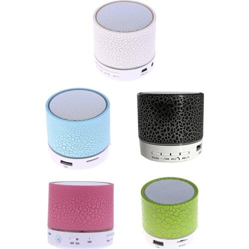 Mini Loudspeaker Portable Car Audio A9 Dazzling Crack Colorful LED Wireless 4.1 Subwoofer Speaker TF Card MP3 Player