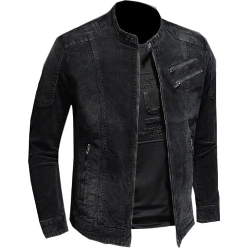 Mens retro denim jacket new machine washable stand collar corduroy casual jacket 2021 jacket