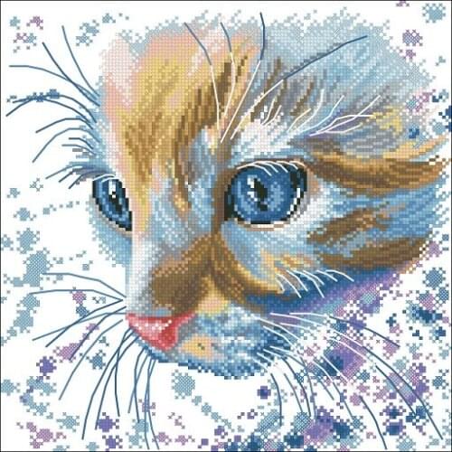 A yellow cat Cross Stitch Kit Package Greeting Needlework Counted Cross-Stitching Kits New Style Counted Cross stich Painting
