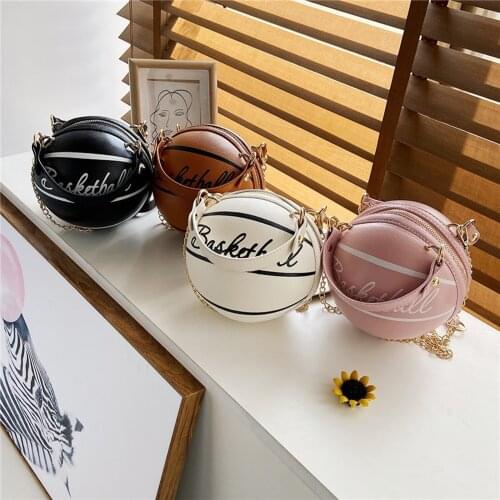 New Basketball Shoulder Bag 2021 Stylish Simple Round Football Shaped Crossbody All-match Bag With Long Strap