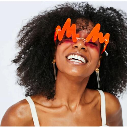 New Party Funny Sunglasses Female Personality Cool Irregular Wave Sunglasses Female Letter Beating Sunglasses Sunglasses