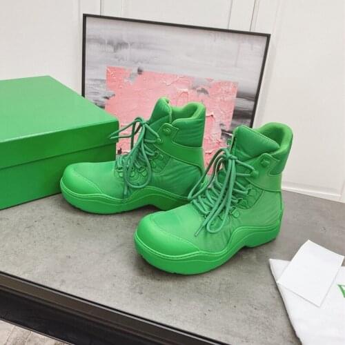 Round Toe Solid Color Rain Boots For Women Female Luxury Winter Warm Boots Thick Bottom Ankle Boots Design Short Boots New