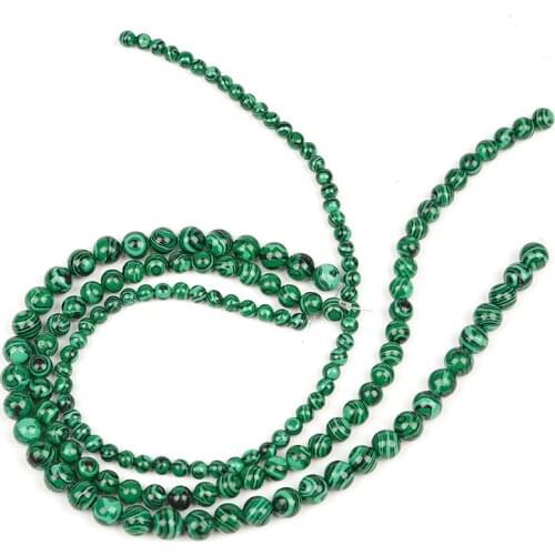 Factory wholesale synthetic malachite Round beads 4-12mm loose beads DIY accessories necklace bracelet