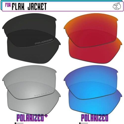 EZReplace Polarized Replacement Lenses for - Oakley Flak Jacket Sunglasses - BkSrP Plus-RedBlueP