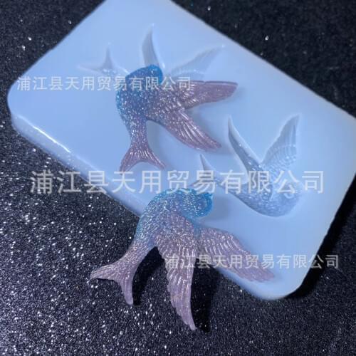 Two swallows drop glue mold mobile phone case decoration accessories pendant 15-1042