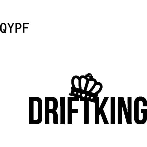 QYPF 15cm*6.5cm DRIFT KING Fashion Vinyl Decoration Motorcycle Car-styling Car Sticker Decal Black Silver C15-1499