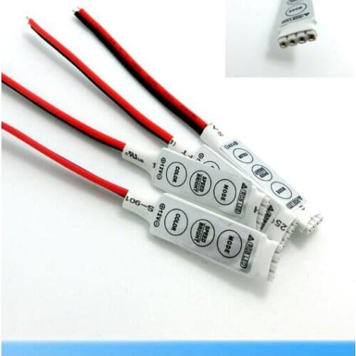 DC12V Mini 3 Keys RGB LED Controller Brightness Dimmer for led 3528 5050 strip light