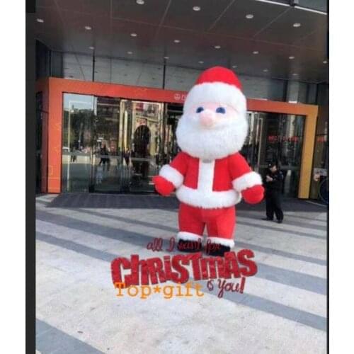 Christmas Inflatable Santa Claus Mascot Costume Saint Nick Plush Dress Clothing Birthday Cartoon Character Mascot Costume Gift