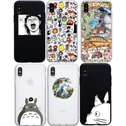 Japan Cartoon Akira Totoro Cute Soft Silicon Case For iphone 6 6s plus 7 8 plus Phone Case For iphone X XS Max XR 5s SE Cover