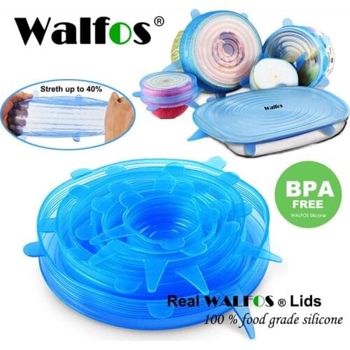 WALFOS Silicon Stretch Lids Universal Lid Silicone Food Wrap Bowl Pot Lid Silicone Cover Pan Cooking Kitchen Accessories