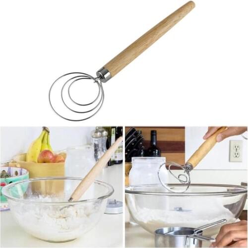 Stainless Steel Danish Dough Whisk Blender Cake Bread Pastry Dough Mixer Stick Egg Beater Tools Baking Pastry Blender Tools