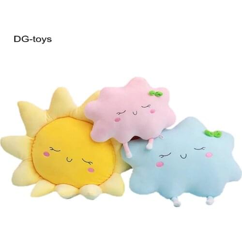 Super Soft Sun Cloud Plush Pillow Cute Sleeping Cartoon Cloud Nap Pillow Car Headrest Pillow Bed Waist Cushion Decor for Kids