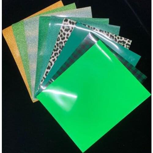 A4 Size Green Trellis Saint Pat Heat Transfer Film Pu Gold Onion Engraved Film