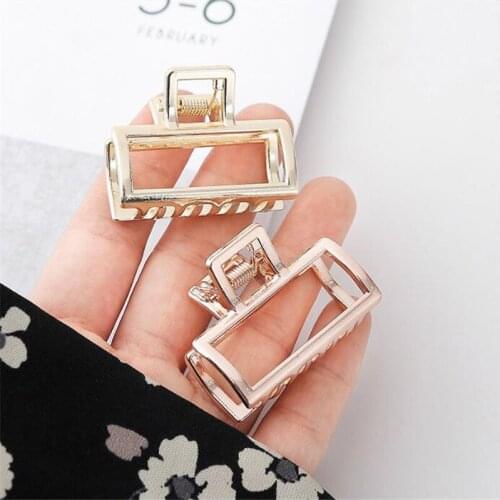 2020 Women Girls Geometric Hair Claw Clamps Hair Crab Moon Shape Hair Clip Claws Solid Color Accessories Hairpin hair Claw Clamp