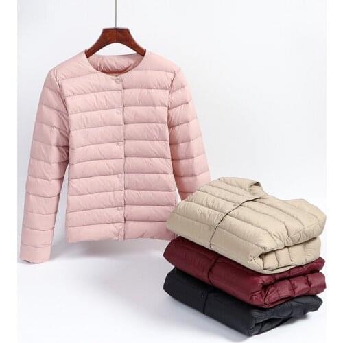 Womens winter coat Ultra Light Down Jacket White Duck Down Jacket Long Sleeve Warm Coat Parka Female Solid Portable Outwear