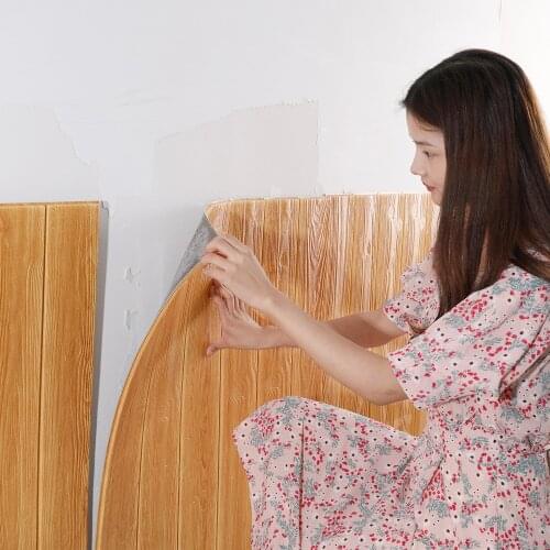 10pcs 3D Wood Wall Stickers Bar Bar Restaurant Living Room Wall Decor DIY Self-adhesive Wallpaper Waterproof Home Decoration