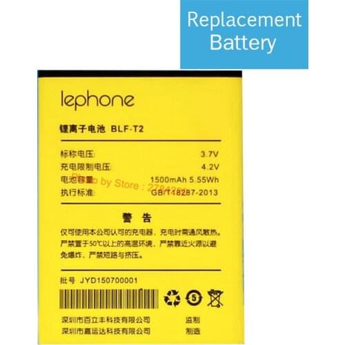 100% 1500mAh BLF-T2 Replacement Battery Bateria Batterie For Lephone T2/V T2+/V W2+ BLF-T2 BLF T2 Cell Phone Batteries