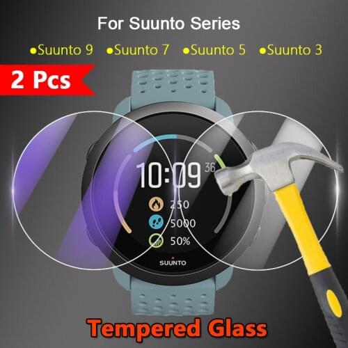 2Pcs For Suunto 9 Peak Baro D5 7 5 3 Smart Watch 2.5D HD Clear / Anti Purple Light 9H Tempered Glass Guard Screen Protector Film