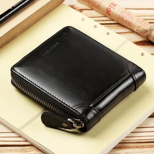 2019 Vintage Men Wallet Leather Brand Luxury Wallet Short Slim Male Purses Wallet Money Bag Credit Card Holder Male Clutch