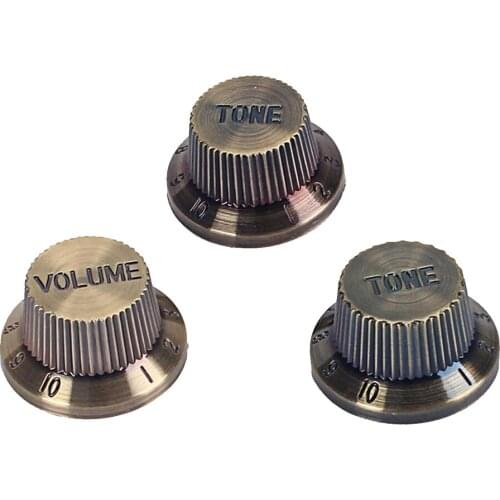 3pcs Bronze Speed Volume Tone Control Knobs For Electric Guitar