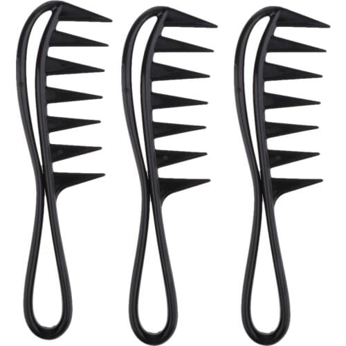 3pcs Mens Oily Hair Pick Comb Salon Dyeing Hairdressing Styling Wide Tooth