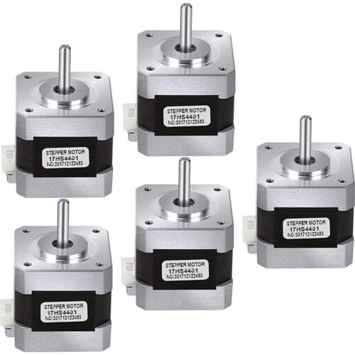 5 PCS (17HS4401) Nema 17 Stepper Motor 4-lead 1.8 Deg 40N.cm Holding Torque 1.7A 42 Motor for 3D Printer Hobby CNC Router XYZ