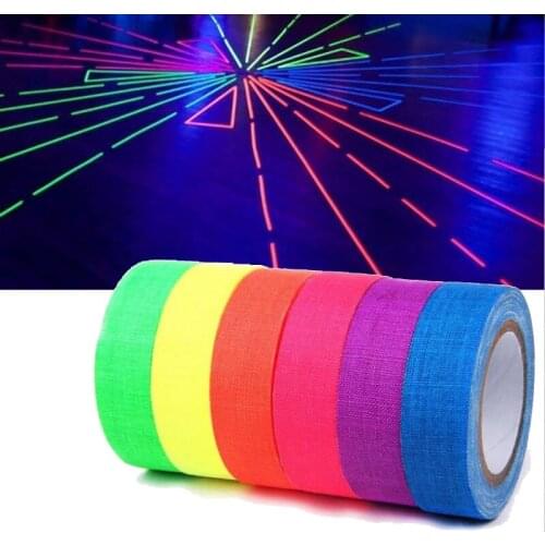 5/6pcs Self Adhesive Fluorescent Sticker Colorful Glow Tape Glow In The Dark Tape Neon Gaffer Tape Night Luminous Tapes