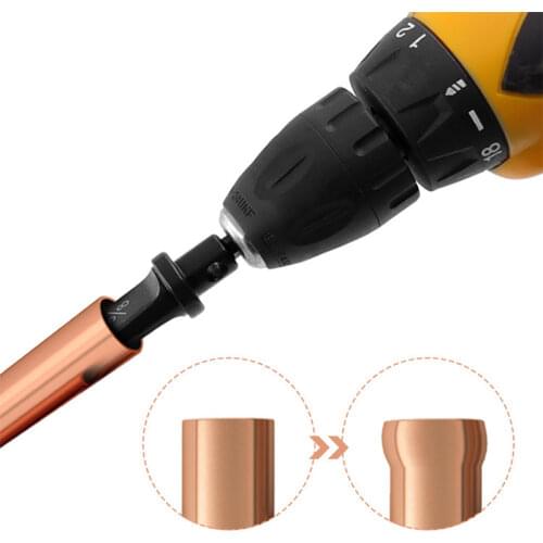 5pcs Pipe Expander Metric and Inch Pipe Expander Hexagonal Handle Air Conditioner Copper Pipe Reamer Electrician Repair