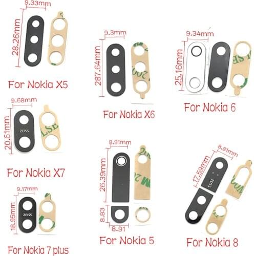 50pcs/lots For Nokia 5 6 8 7 Plus X5 X6 X7 Rear Back Camera Glass Lens Cover With Adhesive Sticker
