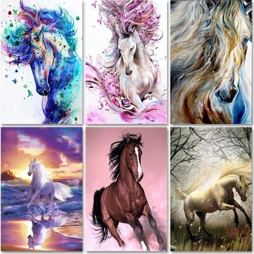 ZOOYA 5D DIY Diamond Painting Horse Diamond Embroidery Animal Full Square Round Diamond Mosaic Landscape Picture Home Decoration
