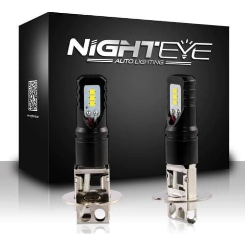 NIGHTEYE H3 Led Auto Headlight Bulbs 1600LM 12V 80W/Set 6500k With CSP LED Chips Bulb Led Bulbs For Car Headlights Fog Lamps