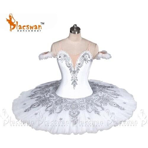 La Bayadere White Professional Ballet Tutu Costume Snow Queen Performance Tutus Ballet 12 Layer stiff Tulle Platter Tutu BT886