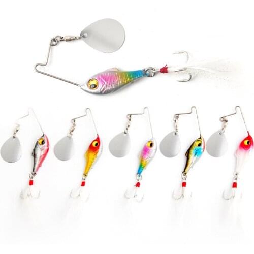 Long Shot Noise 3D Fish Type Compound Rotating Lure Baits Sequins Blood Trough Three Feather Hook Perch Hmyy Mouth False Baits