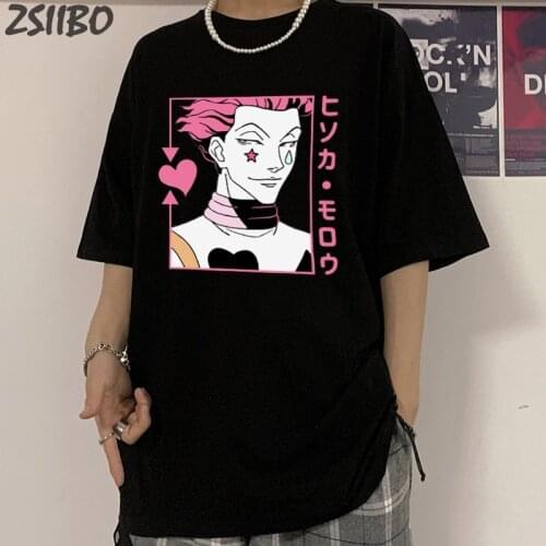 Mens T shirt Killua Hunter X Hunter Top Hisoka Morow Short Sleeve T-shirt Male Women Harajuku Japanese Anime Fun Cartoon Casual
