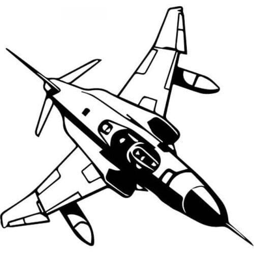 Exquisite Cartoon Airplane Car Sticker High Quality Car Decoration Personality Pvc Waterproof Decal Black/white, 18cm*17cm