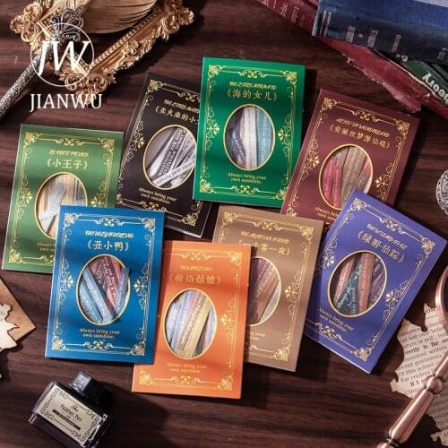 JIANWU 60 Pcs Literary Text Sticker Pack DIY Scrapbooking Diary Decoration Material Vintage Stickers Collage Stationery Supplies