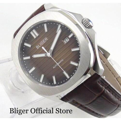 Classic Coffee Automatic Mens Watch Sapphire Glass 39mm Wristwatch With Date