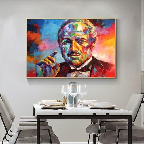 Classic Movie Godfather Art Poster Canvas Painting Wall Colorful Portrait Pictures Posters and Prints for Living Room Home Decor
