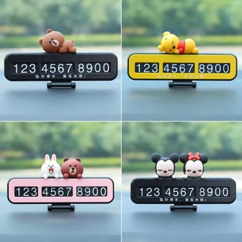 Creative and cute can hide car parking number plate telephone plate car interior accessories dashboard decoration girl gift