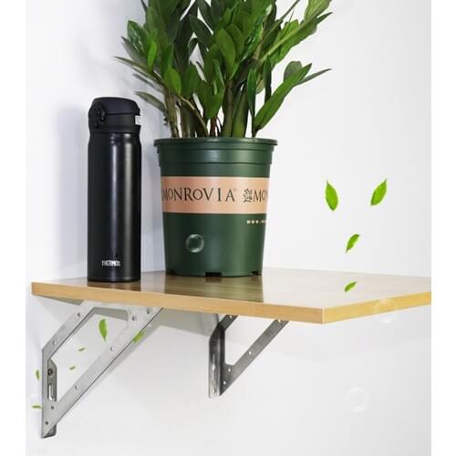 Stainless Steel Heavy Duty Practical L Shaped Angle Bracket Corner Brace Support Shelf for Home Living Room Coffee Shop Kitchen