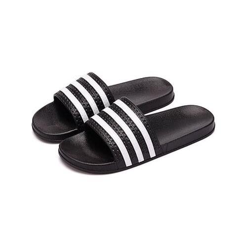 Mens Slippers EVA Men Shoes Women Couple Flip Flops Soft Black and White Stripes Casual Summer Male Chaussures Femme 2021 New