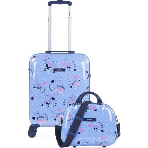 Set cabin suitcase and 2 Pzs case, small suitcase 20 "(55X40x20 Cm), ABS, rigid, tough and hard