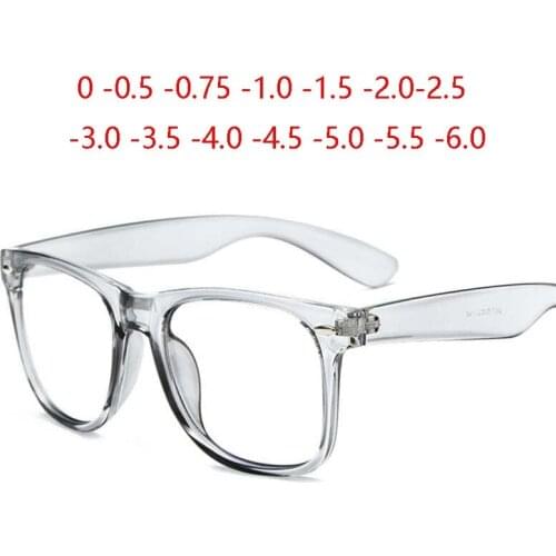 Candy Color Rice Nail Anti-blue Light Finished Myopia Glasses Matte Black Square Prescription Eyeglasses 0 -0.5 -0.75 To -6.0