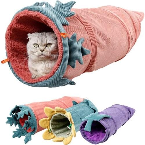 IdYllife Cat Bed House Cave Pet Mat Foldable Warm Tunnel Home Kitten Toys Playing Vegetables Fun Puppy Nest Dogs Crinkle Tube