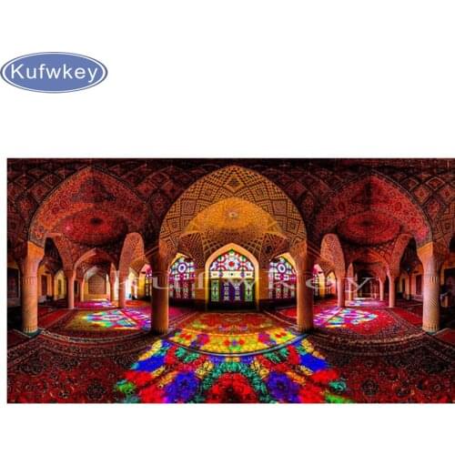 Stunning Religious Place Patterns Islam,Diamond Painting Cross Stitch Kits Full Mosaic Diamond Embroidery home decoration